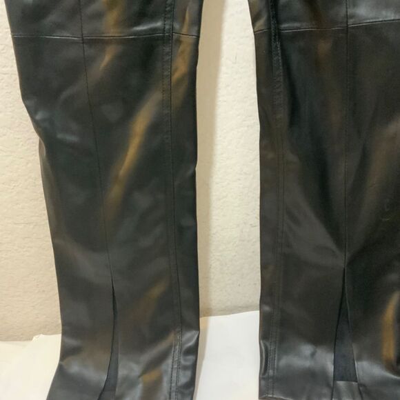 HUDSON Barbara Faux Leather High Waist Straight Ankle in Black Beauty size 30 - Picture 6 of 15
